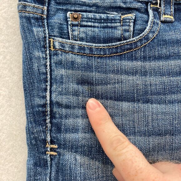 American‎ Eagle Jeans Women's 28 Hipster Flared Leg Blue Denim Distressed Y2K - Picture 5 of 15